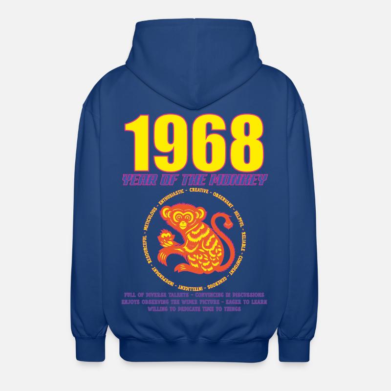 1968_MONKEY_fluor - Unisex Hooded Jacket - royal blue