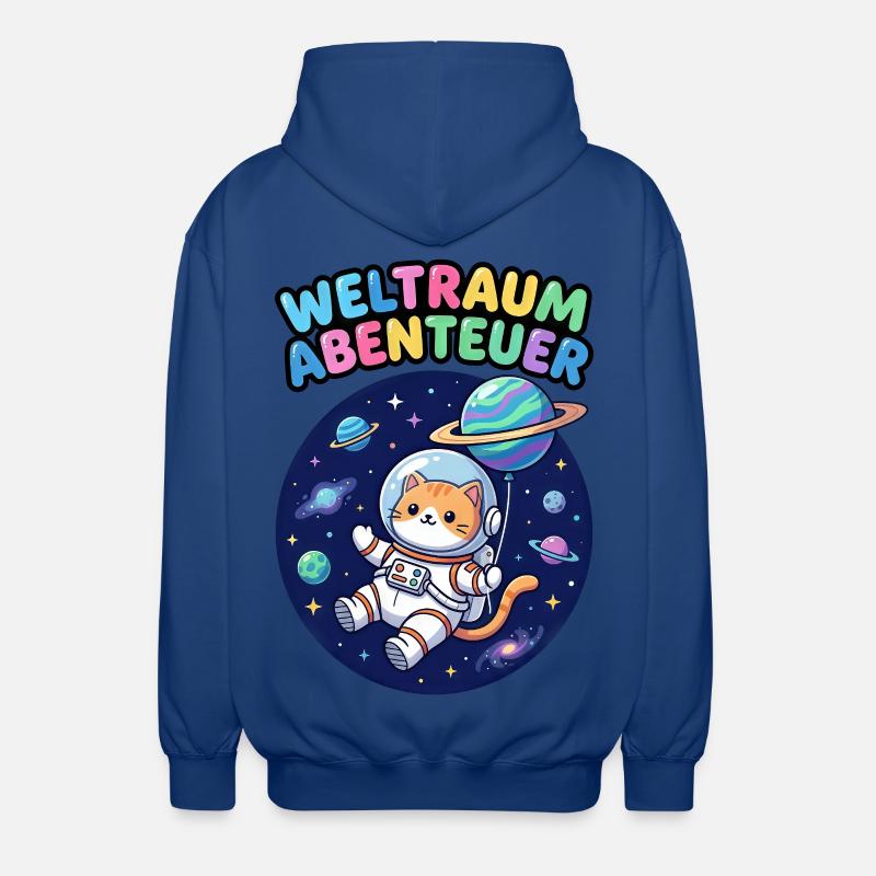 Chat Aventurier de l’Espace - Veste à capuche unisexe - bleu royal