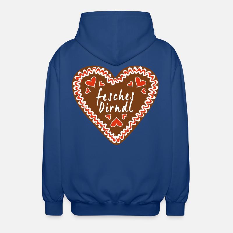 Fesches Dirndl Lebkuchenherz - Unisex Kapuzenjacke - Royalblau