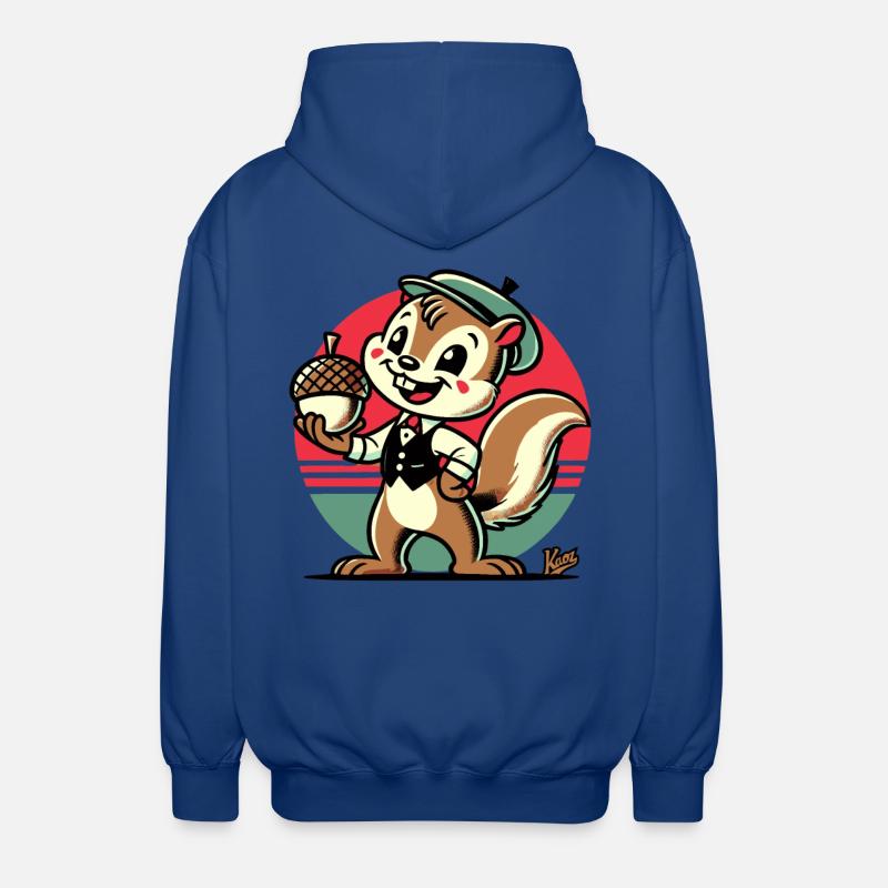 Eichhörnchen mit Haselnuss - Unisex Kapuzenjacke - Royalblau
