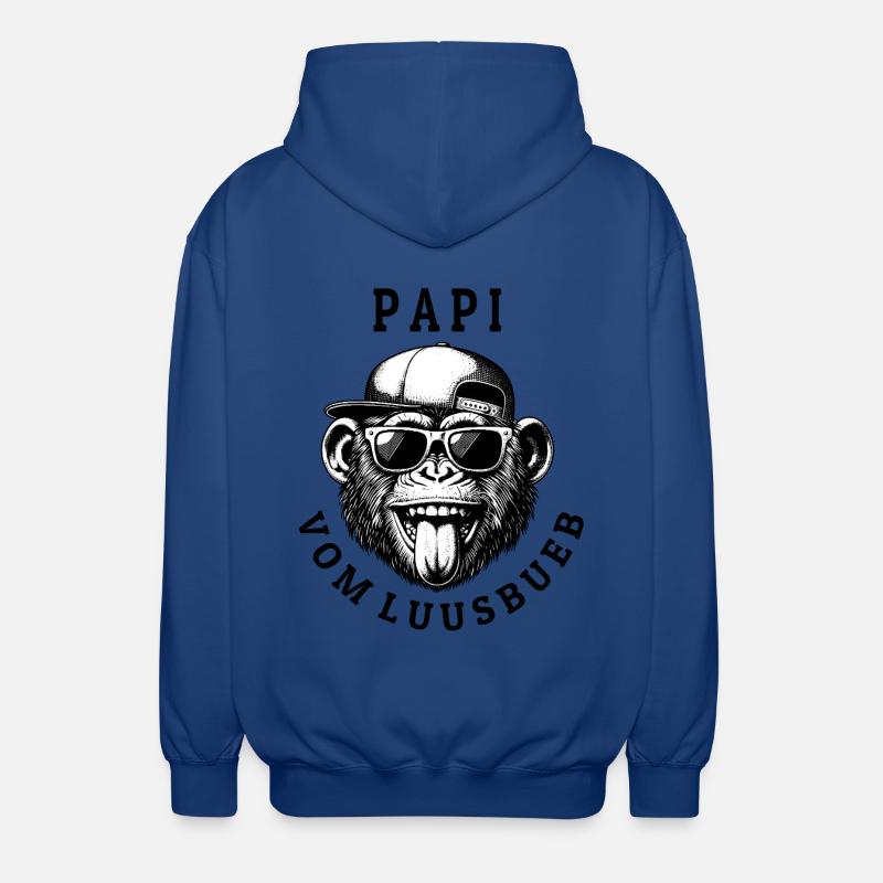 LUUSBUEBE PAPI - Cooler Affe - Unisex Kapuzenjacke - Royalblau