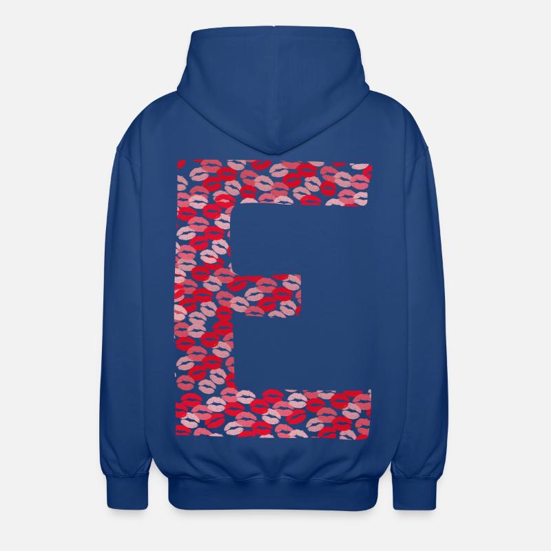 Lettre E - tshirt bisous - Veste à capuche unisexe - bleu royal