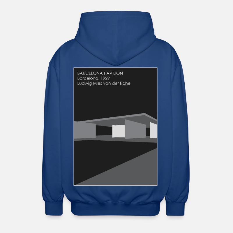 Architecture moderne : Pavillon de Barcelone - Veste à capuche unisexe - bleu royal