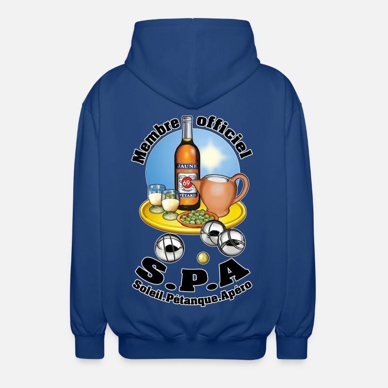 s.p.a soleil pétanque apéro - Veste à capuche unisexe - bleu royal