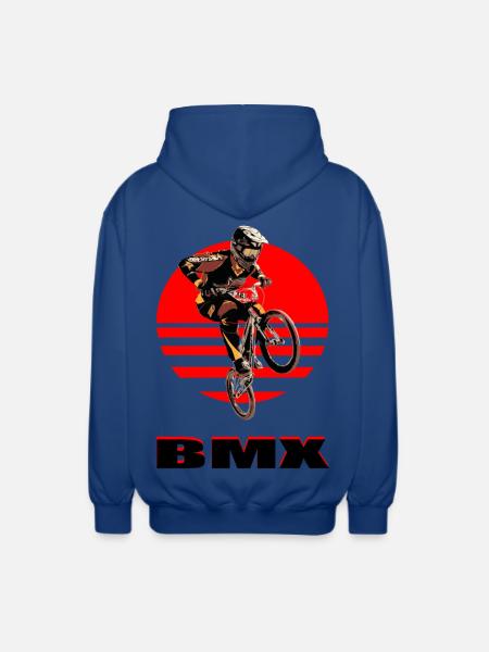 BMX Bike - Unisex Hooded Jacket - royal blue