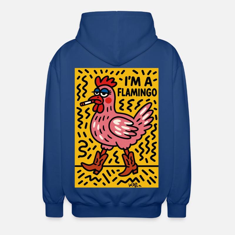 Ich bin ein Flamingo - Unisex Kapuzenjacke - Royalblau