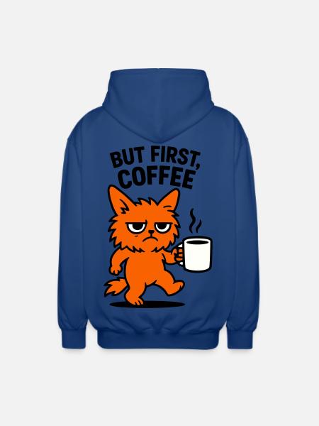 But first coffee cat - Unisex Kapuzenjacke - Royalblau