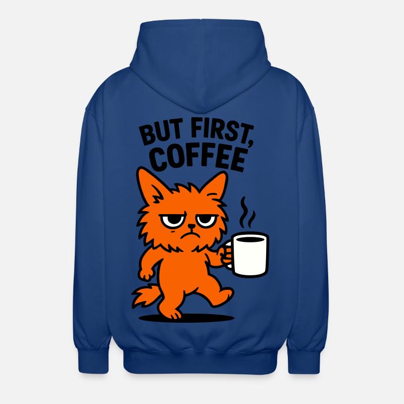 Mais d’abord chat café - Veste à capuche unisexe - bleu royal