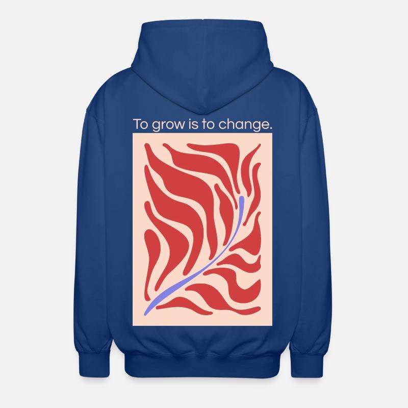 Growth through change – leaf shape pattern - Unisex Hooded Jacket - royal blue