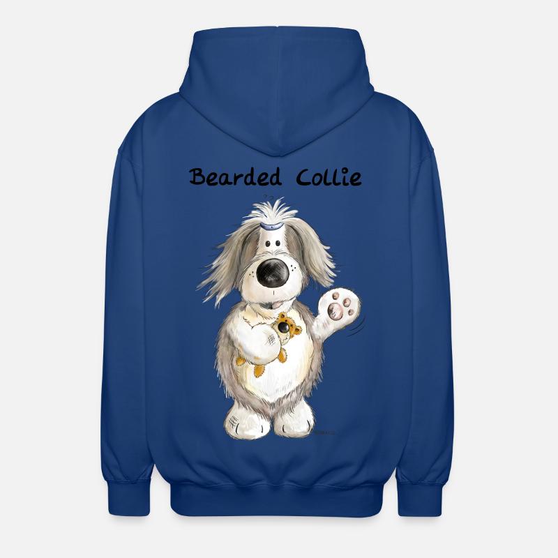 Bearded Collie mit Teddy - Unisex Kapuzenjacke - Royalblau