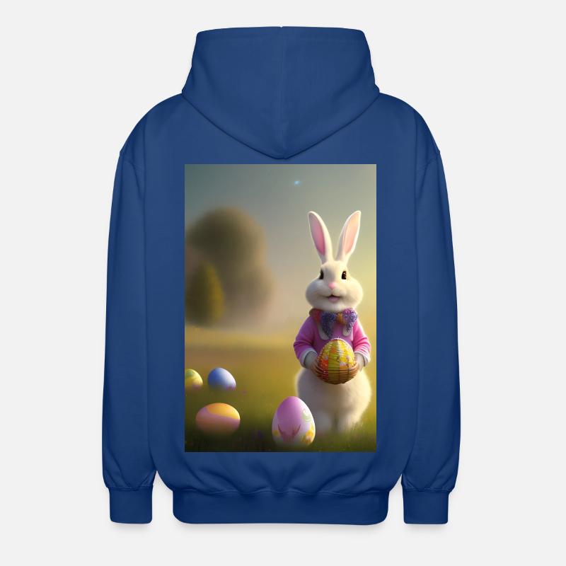Easter Bunny with Easter Eggs - Unisex Hooded Jacket - royal blue