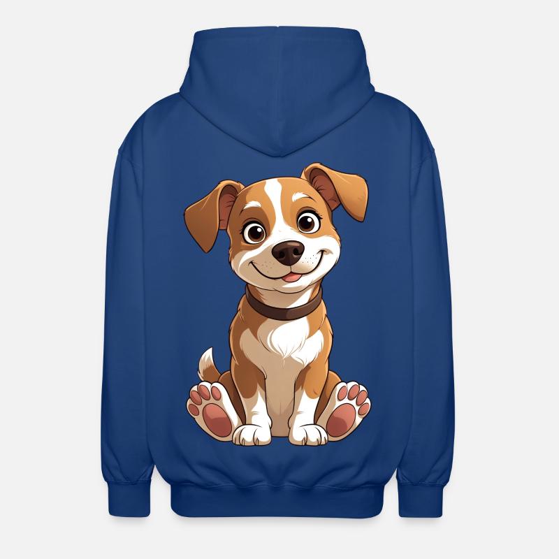 Dessin animé du chiot joyeux - Veste à capuche unisexe - bleu royal