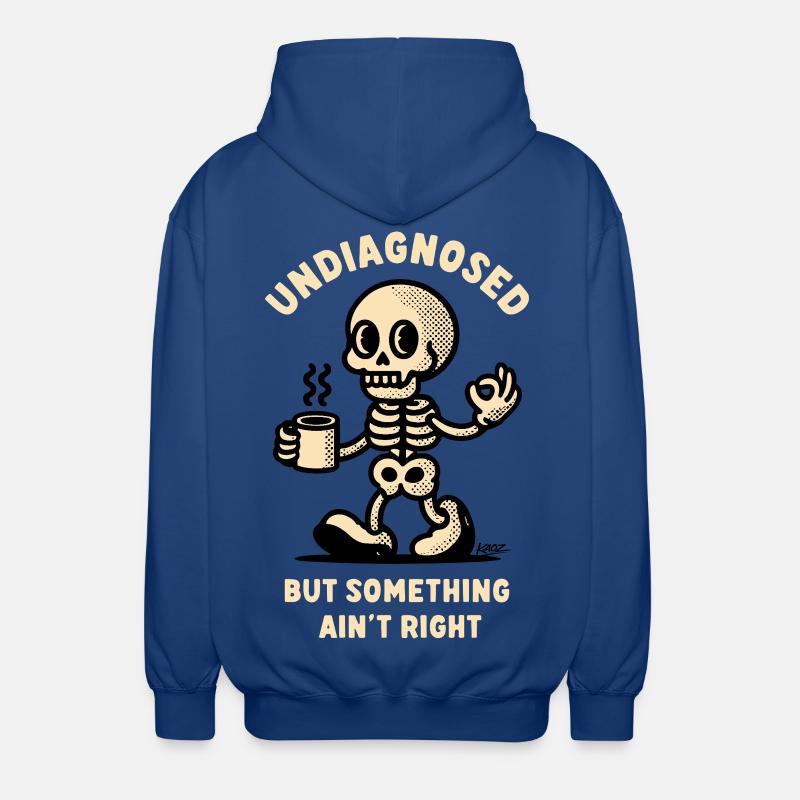 Undiagnosed Skeleton Mug Tee - Unisex Hooded Jacket - royal blue