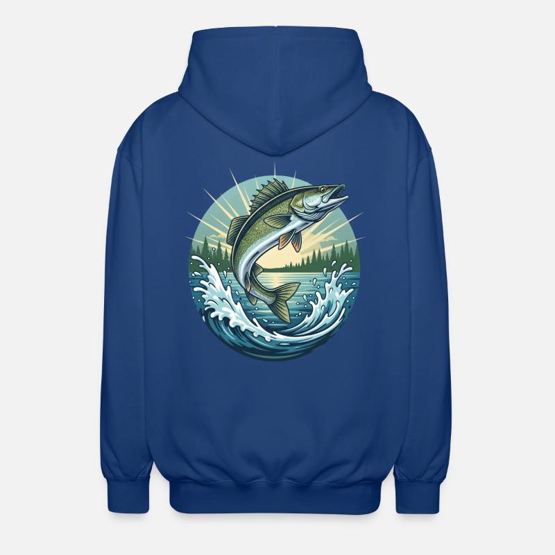 Springender Zander - Unisex Kapuzenjacke - Royalblau