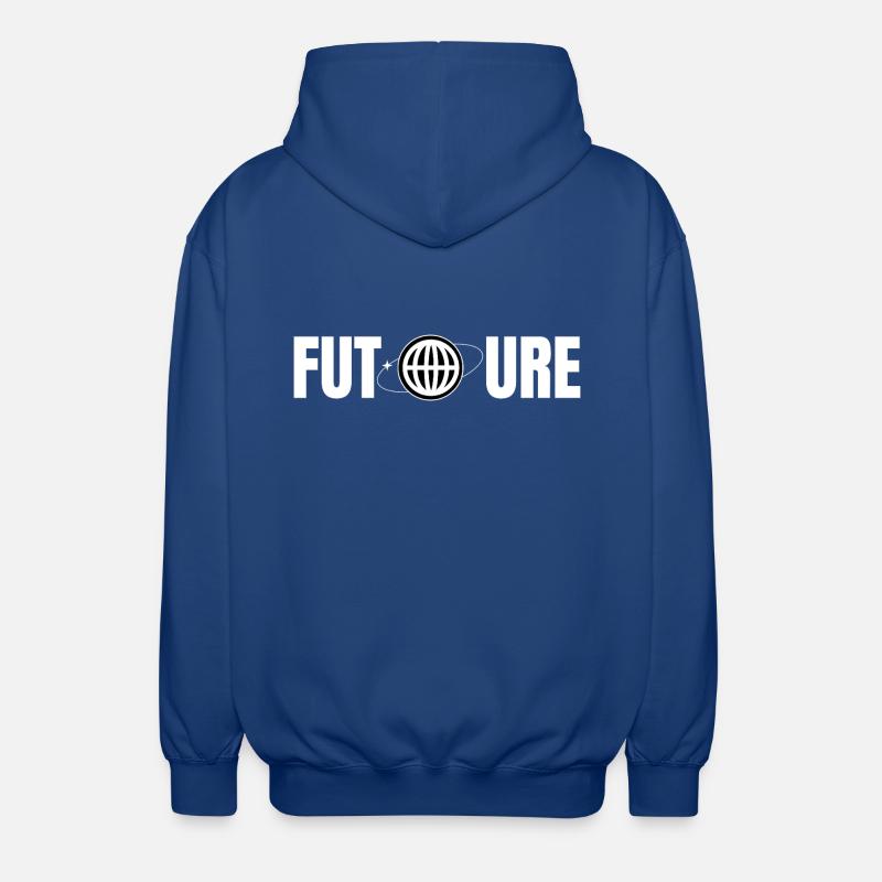 Futur design d’icônes globe - Veste à capuche unisexe - bleu royal