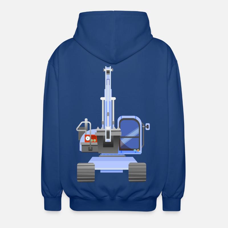 Blue excavator - Unisex Hooded Jacket - royal blue