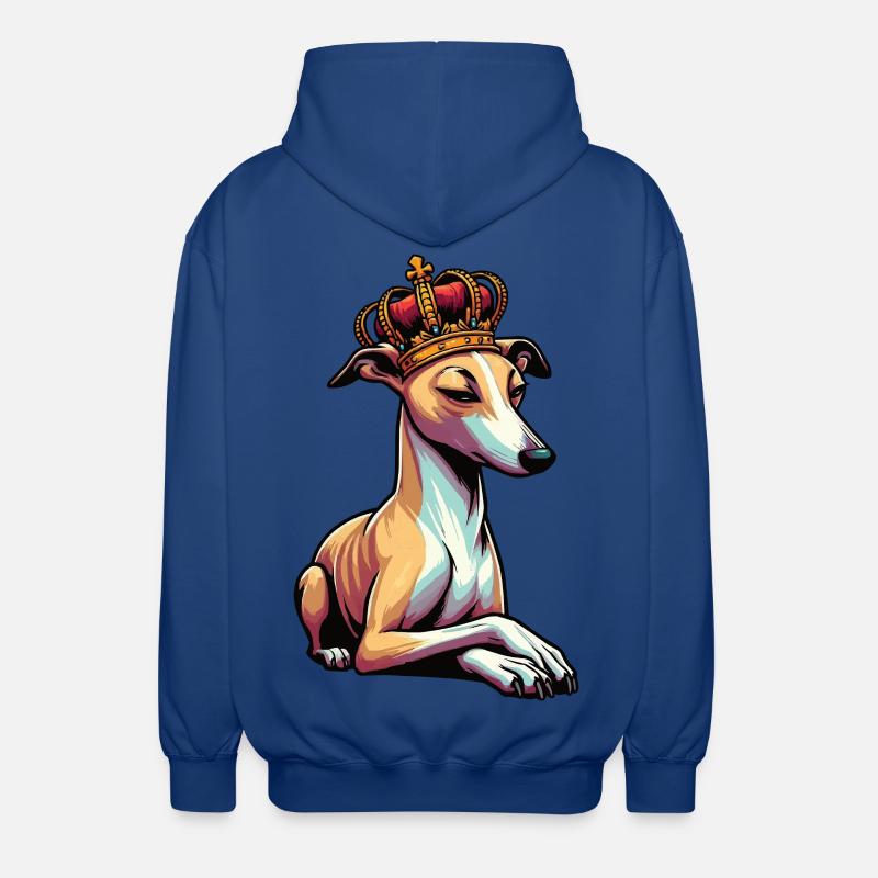 Whippet Greyhound Whippets Propriétaire de lévrier - Veste à capuche unisexe - bleu royal