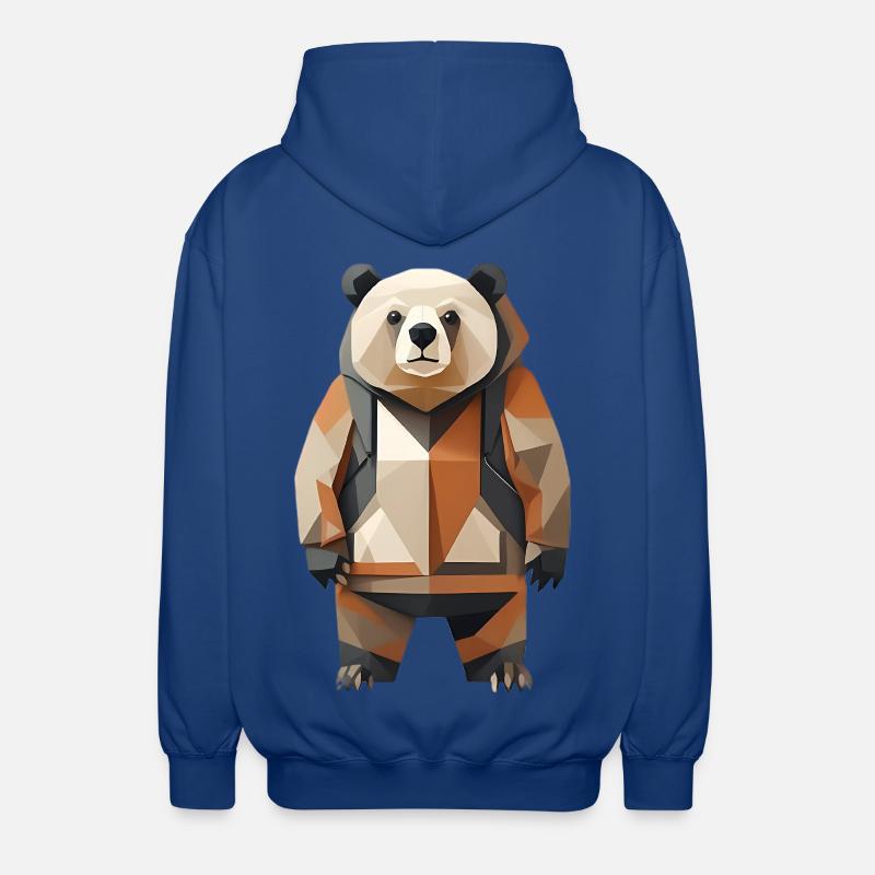 Polypanda Panda Low-Poly - Unisex Hooded Jacket - royal blue
