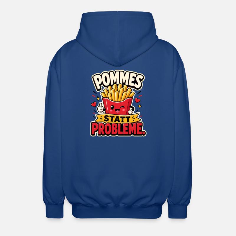 Frites au lieu de problèmes - Veste à capuche unisexe - bleu royal
