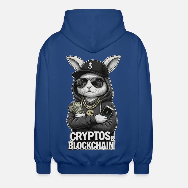 CryptoRabbit: Maglietta Blockchain Hustle - Felpa unisex con cappuccio - blu royal