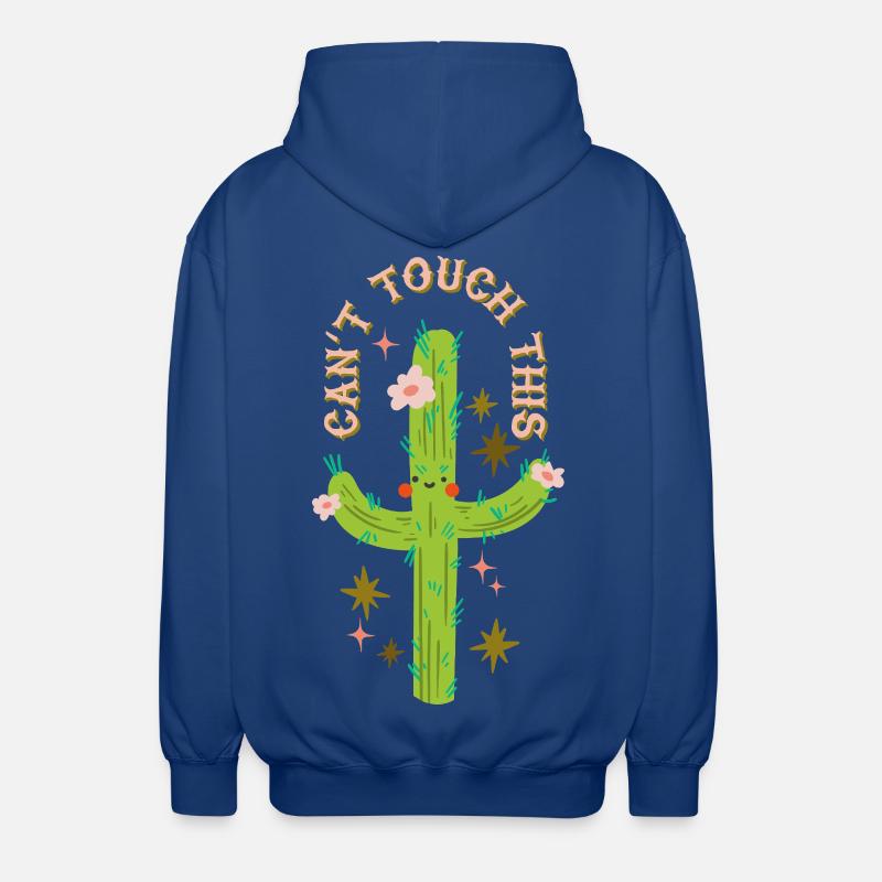 Can't touch this - Prickly cactus design - Unisex Hooded Jacket - royal blue