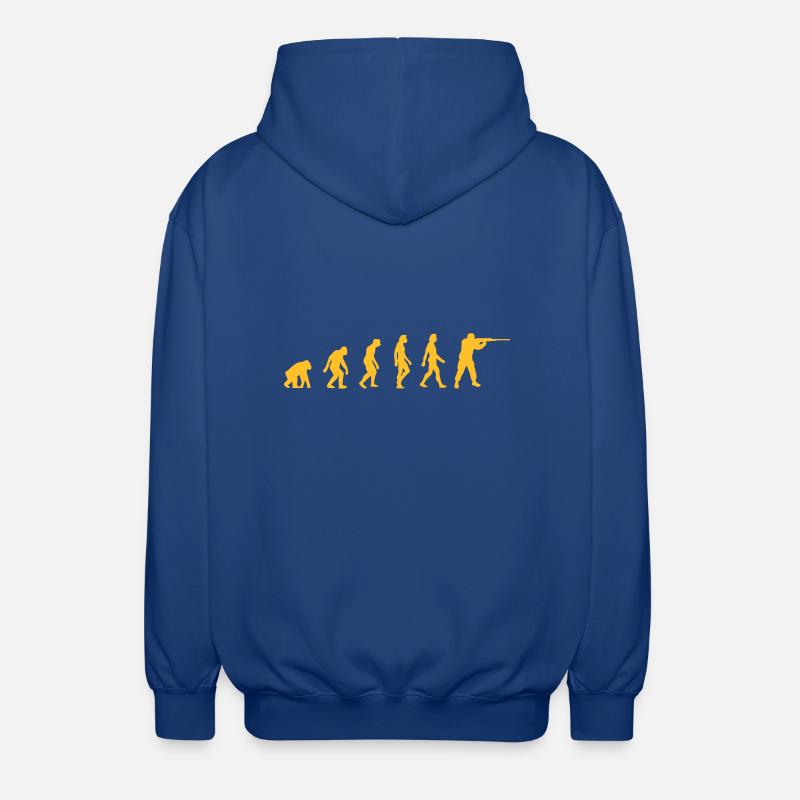 L'évolution des chasseurs - Veste à capuche unisexe - bleu royal