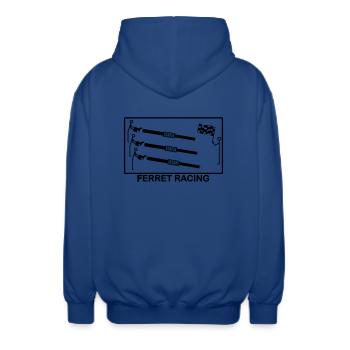 Ferret Racing - Unisex Hooded Jacket - royal blue - Back - AI Model Male 185 light (185cm)