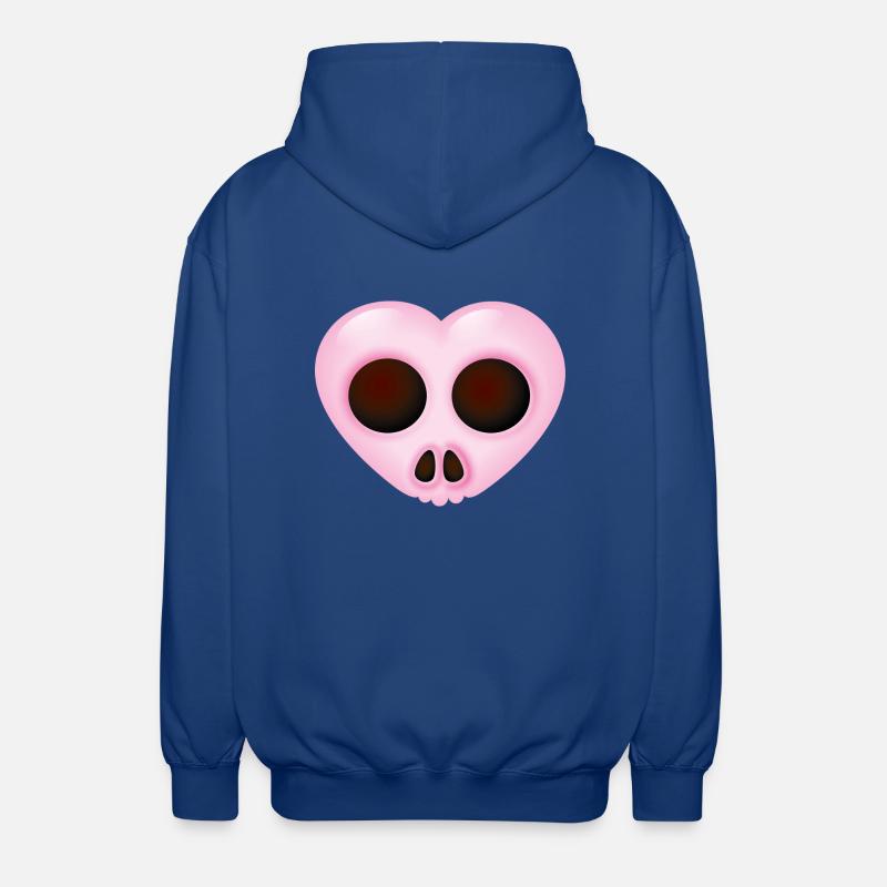 Smiley Heart Skull - Veste à capuche unisexe - bleu royal