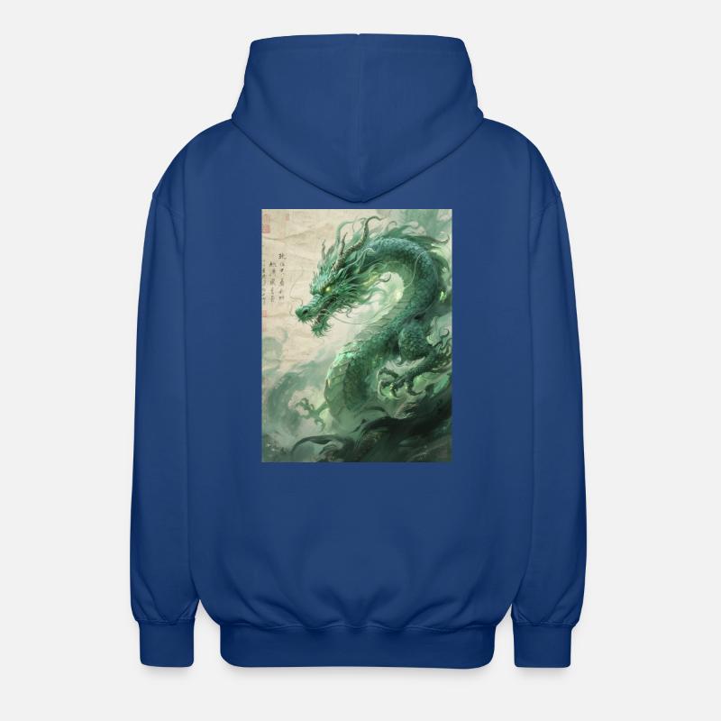Der Smaragdwächter: Qinglong – Ewige Kraft - Unisex Kapuzenjacke - Royalblau