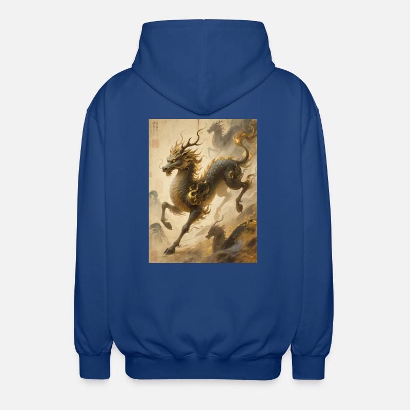 L'Apothéose de Jade : Qilin – Éternité - Veste à capuche unisexe - bleu royal