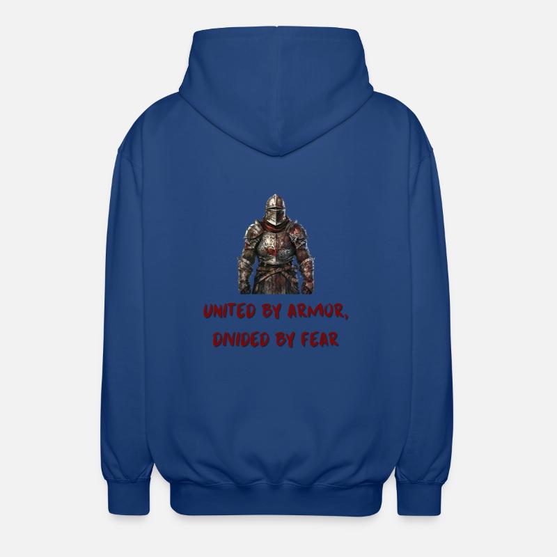 Unis par l’armure, divisés par la peur - Veste à capuche unisexe - bleu royal