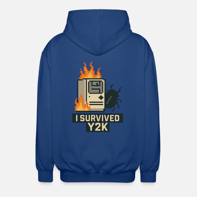 Y2K Pixel-Katastrophe – Ich lebe! - Unisex Kapuzenjacke - Royalblau