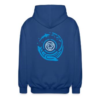 Otan tribal - Veste à capuche unisexe - bleu royal - Dos - AI Model Male 185 light (185cm)