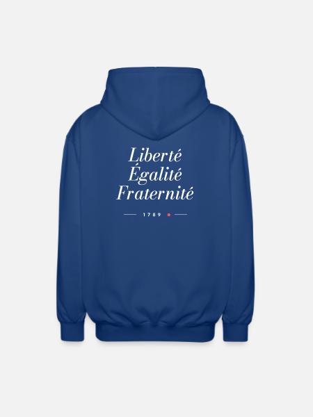 Liberté Égalité Fraternité Script 1789 - Unisex Kapuzenjacke - Royalblau