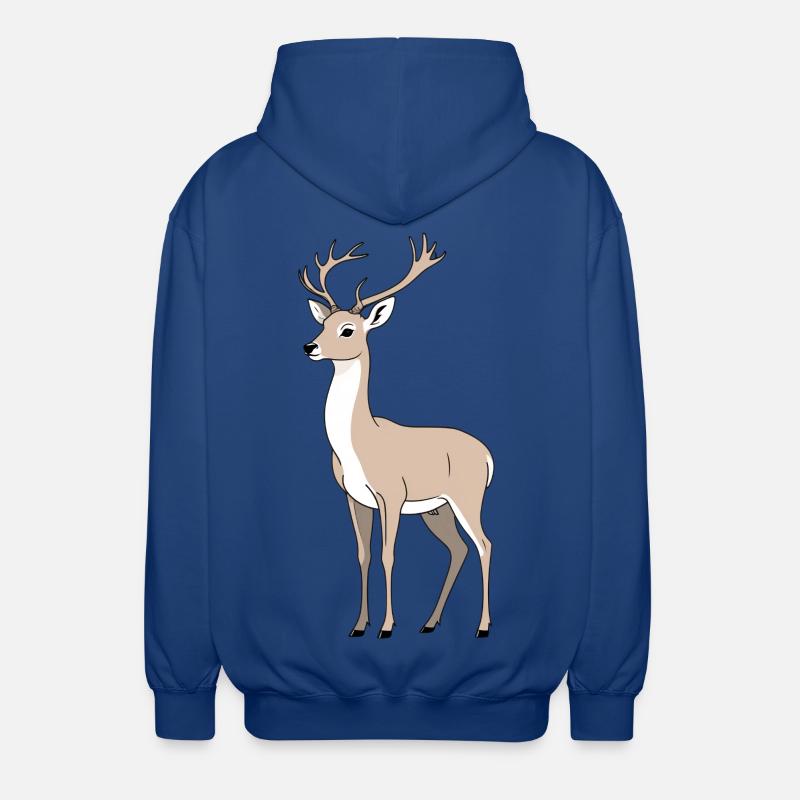 Hirsch mit elegantem Geweih - Unisex Kapuzenjacke - Royalblau