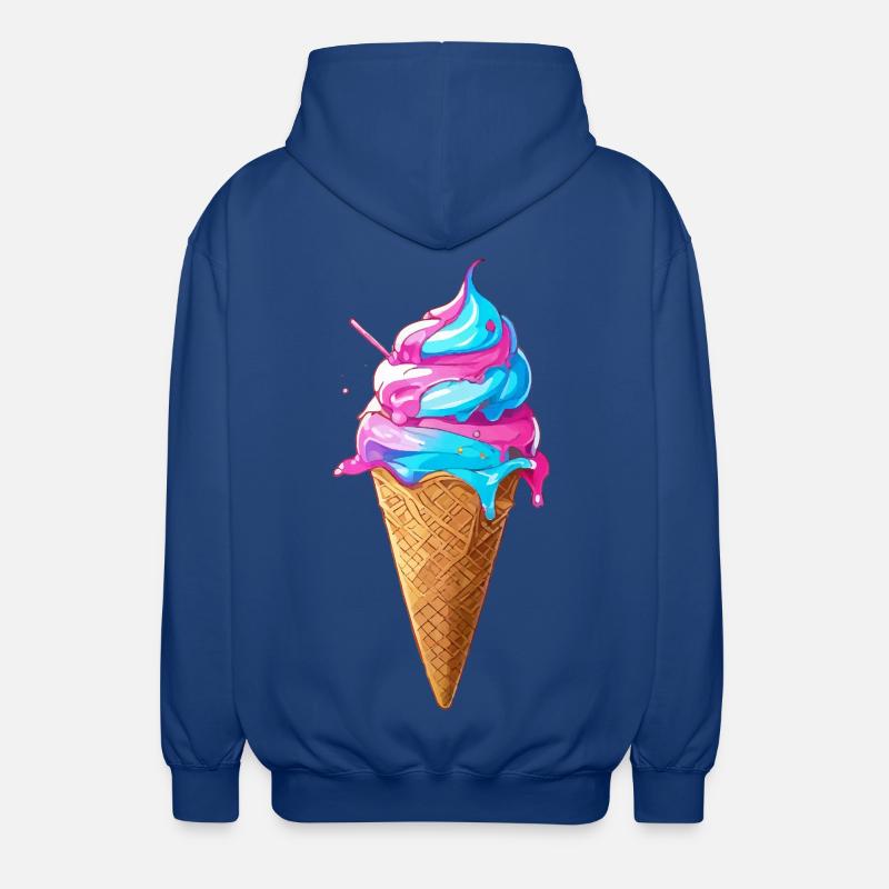 Lecker Eiscreme | Synthwave Eistüte - Unisex Kapuzenjacke - Royalblau
