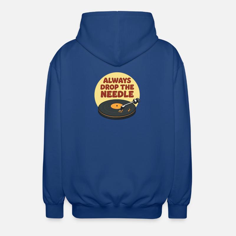 Needle Drop Vinyl Vibe - Unisex Hooded Jacket - royal blue