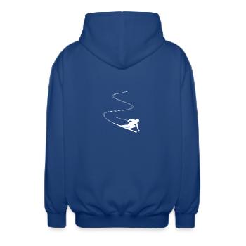 Skifahrer Skifahren Wintersport - Unisex Kapuzenjacke - Royalblau - Hinten - AI Model Male 185 light (185cm)