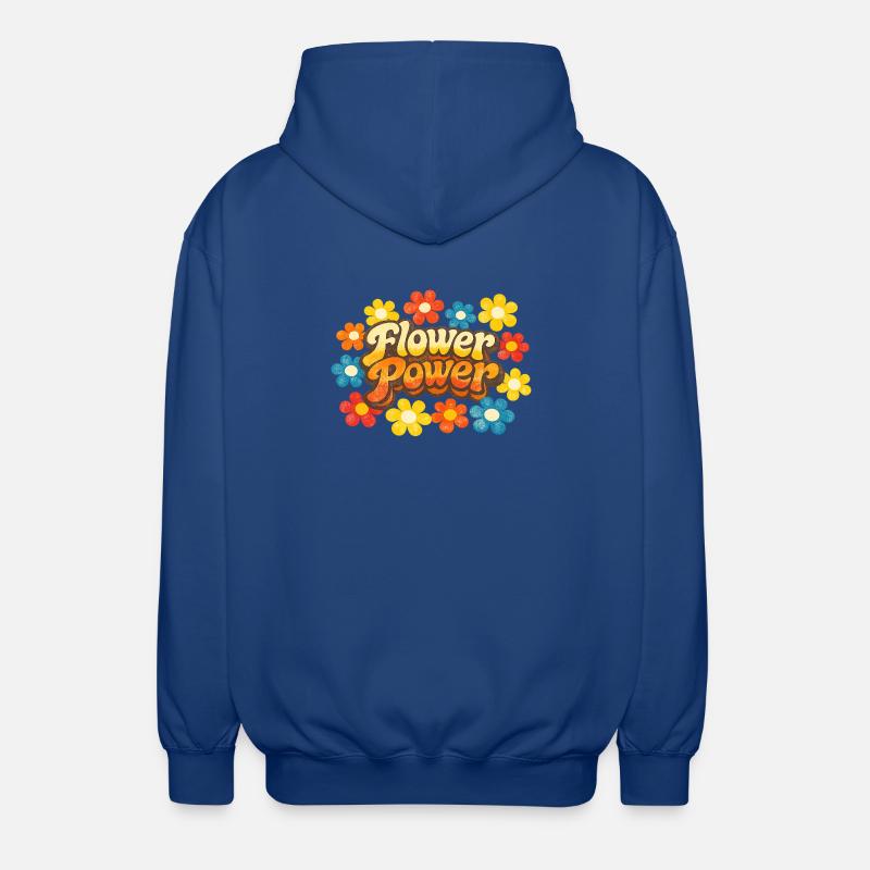 Flower Power Rétro - Veste à capuche unisexe - bleu royal