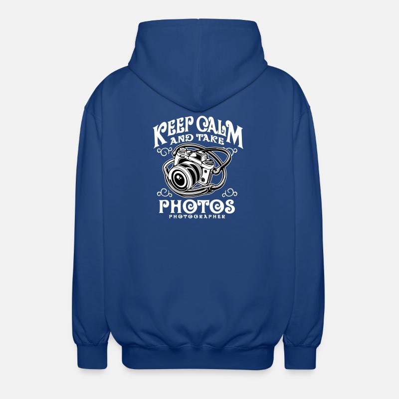 Keep Calm and take photos - Unisex Kapuzenjacke - Royalblau