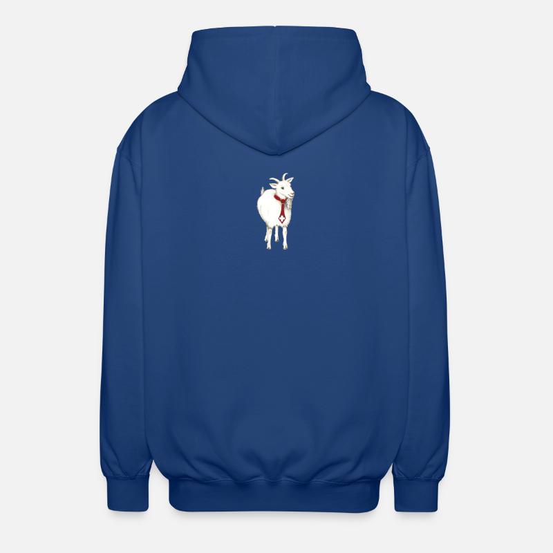 Lustige "Ziege mit schweizer Kravatte" - Unisex Kapuzenjacke - Royalblau