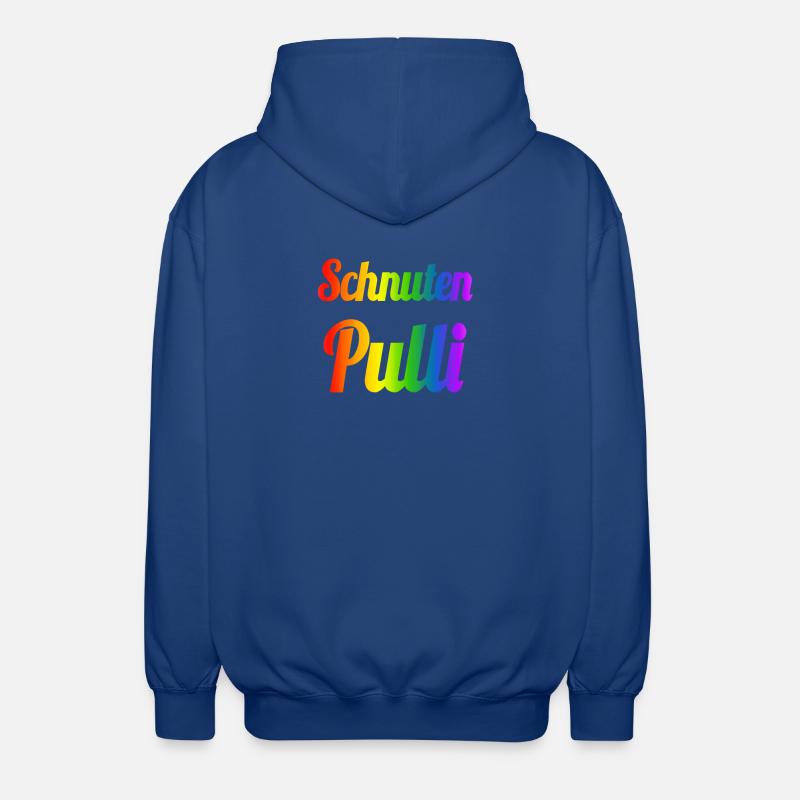 Schnutenpulli in Regenbogen Farben - Unisex Kapuzenjacke - Royalblau