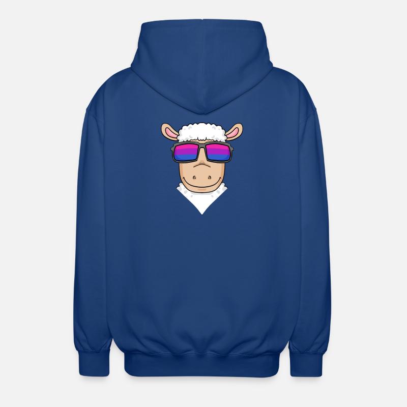 Bisexual sheep - sheep with glasses - Unisex Hooded Jacket - royal blue