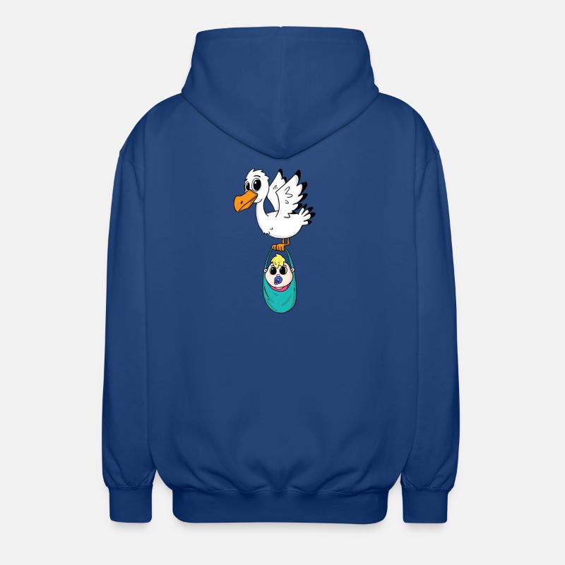 Oiseau avec grossesse de bébé - Veste à capuche unisexe - bleu royal