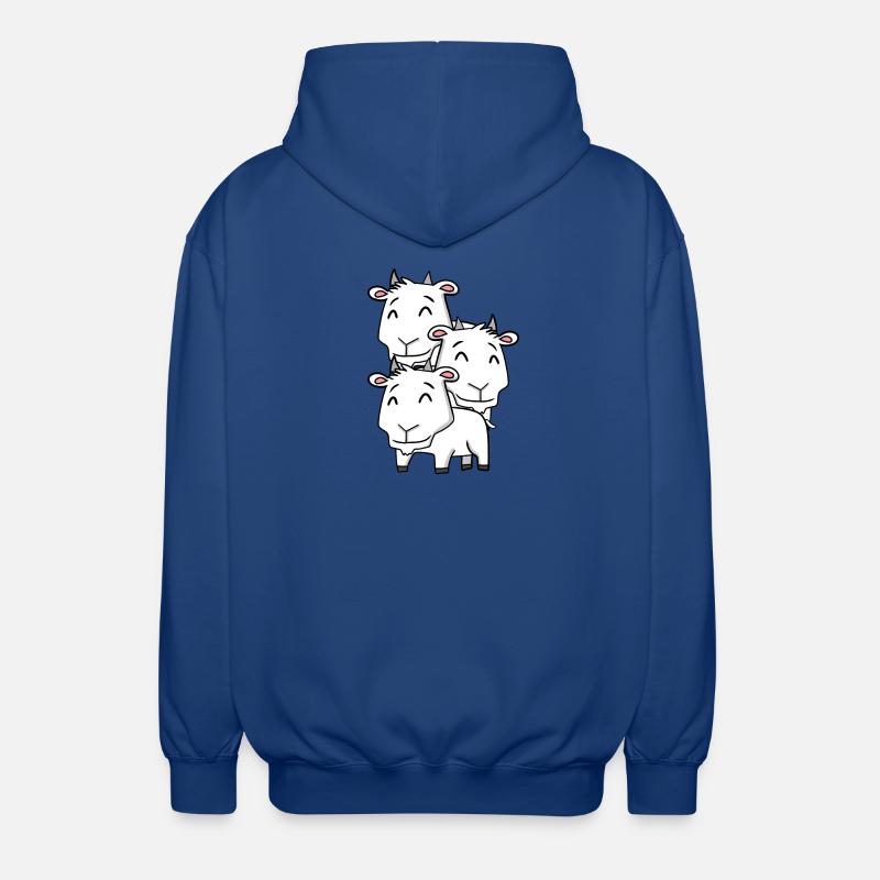Chèvres mignonnes - Chèvre - Veste à capuche unisexe - bleu royal