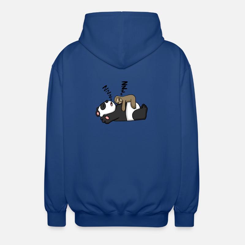 Faultier und Panda - Unisex Kapuzenjacke - Royalblau
