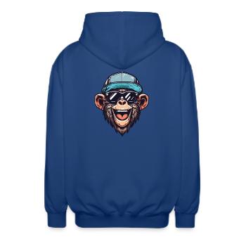 Drôle de singe - Veste à capuche unisexe - bleu royal - Dos - AI Model Male 185 light (185cm)