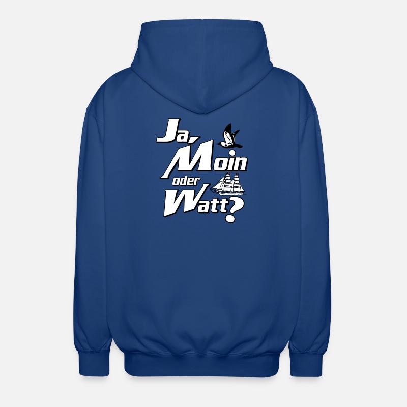 Ja Moin oder Watt? - Unisex Kapuzenjacke - Royalblau