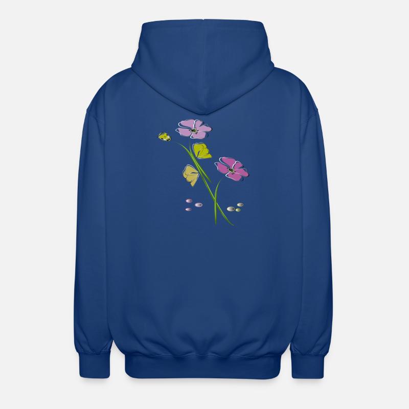 Blumen, Fleurs - Veste à capuche unisexe - bleu royal