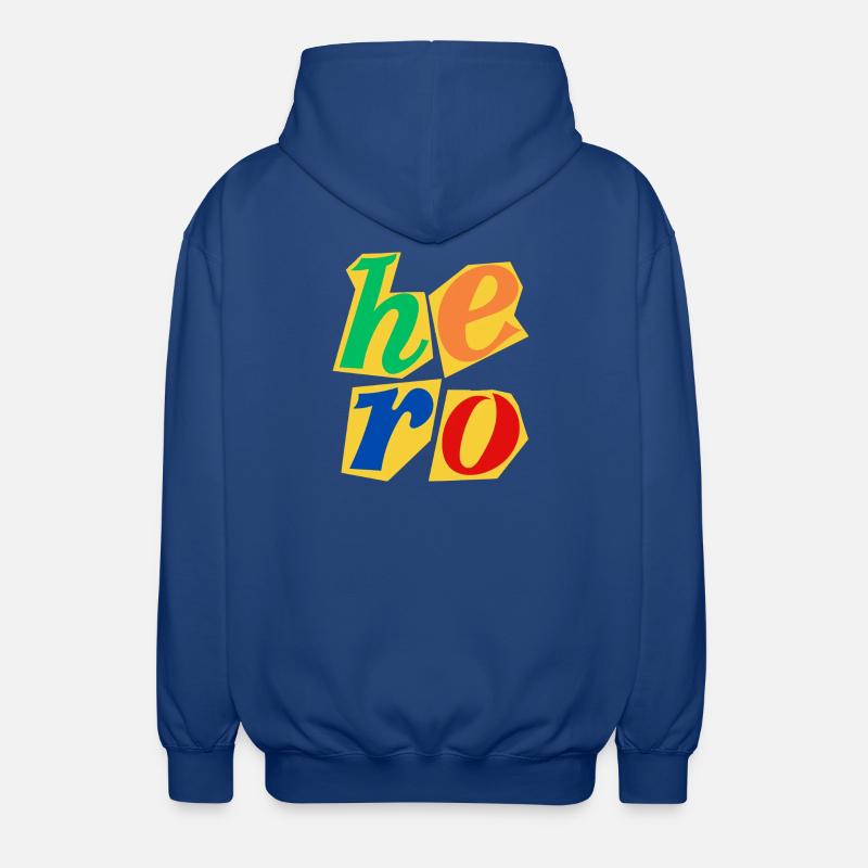 Conception de lettres majuscules Hero - Veste à capuche unisexe - bleu royal